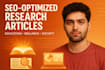 write SEO optimized, research based articles on education and social issues