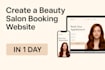 create a beauty salon booking website in 1 day