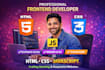 be your expert front end web developer using HTML CSS javascript