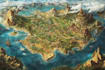 do fantasy map illustration