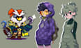 create 2d pixel art character , tilesets , sprite sheet, 8 bit 16 bit animation
