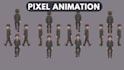 create pixel character animation, pixel sprite animation, 16x16, 32x32, 64x64