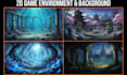 draw 2d game environment background concept art, levels, fantasy map design