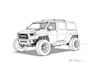 sketch a car or vehicle design concept using digital drawing