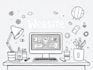 draw doodle illustrations for website, icons