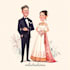 draw a wedding portrait illustration caricature
