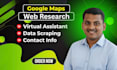 do google and web research online data scraping