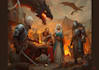illustrate your dnd characters together as a heroic party