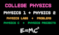 help in physics 1, 2 labs, problems, projects, and college physics