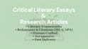 write critical literary analysis, essays and research articles