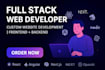 do website development as full stack web developer, frontend backend