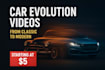create car evolution videos from classic to modern