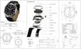 create custom 3d watch cad design, rendering and manufacturing technical drawing