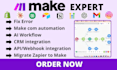 fix make com scenario make com automation make com make com integration expert