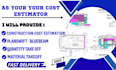 do construction estimation, cost estimate and material takeoff services