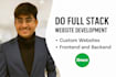 do full stack website development, custom websites, frontend and backend