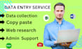 expert data entry, copy paste, web research job