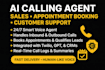 develop ai calling agent for sales appointment booking and customer support