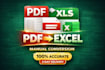 convert PDF to excel manually and accurately