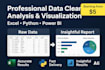 do data cleaning, data analysis, and data visualization in python or excel