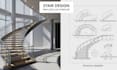 do stair design, semicircular staircase and technical drawing