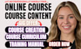 do online course content course creation course curriculum training manual ppt