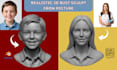 create realistic 2d photo to 3d bust custom head model portrait for 3d printing