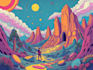 stunning illustration psychedelic, lifestyle, surrealism