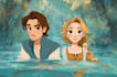 create cartoon disney couple portrait