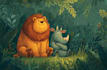 illustrate animals in a cute cartoon style