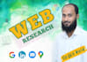 do accurate and detailed web research and data collection