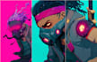 draw cyberpunk style character into city gaming