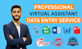 data entry microsoft excel, copy paste, web research, pdf to excel