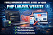 implement updates and fixes on your PHP laravel website
