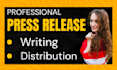 write press release and distribute it for your business