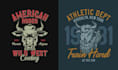 do retro bull head logo and t shirt design
