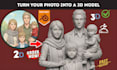 turn 2d image to 3d printable model portrait bust statue photo to 3d stl file