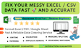fix, clean and format your data professionally