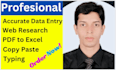 be your virtual assistant for accurate data entry,copy paste, web recharge,PDF