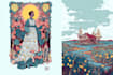 draw an art nouveau illustration for custom projects