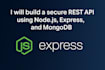 develop a secure rest API using node, express and mongodb