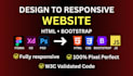 convert figma xd PSD design to responsive front end website and landing page