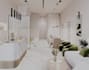 renovate beauty salon interior,mockup design spatial,wellnessspace,retail,render