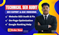 do on page and technical SEO, website audit, gsc indexing