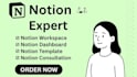 design a custom notion template, notion dashboard and workspace