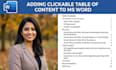 create clickable table of content, hyperlink and index
