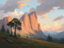 paint professional landscape concept art in painterly style
