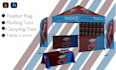 design  tent,with feather flag table cloth roll up banner