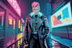 illustrate you as a cyberpunk style character