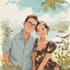 create cartoon disney couple portrait